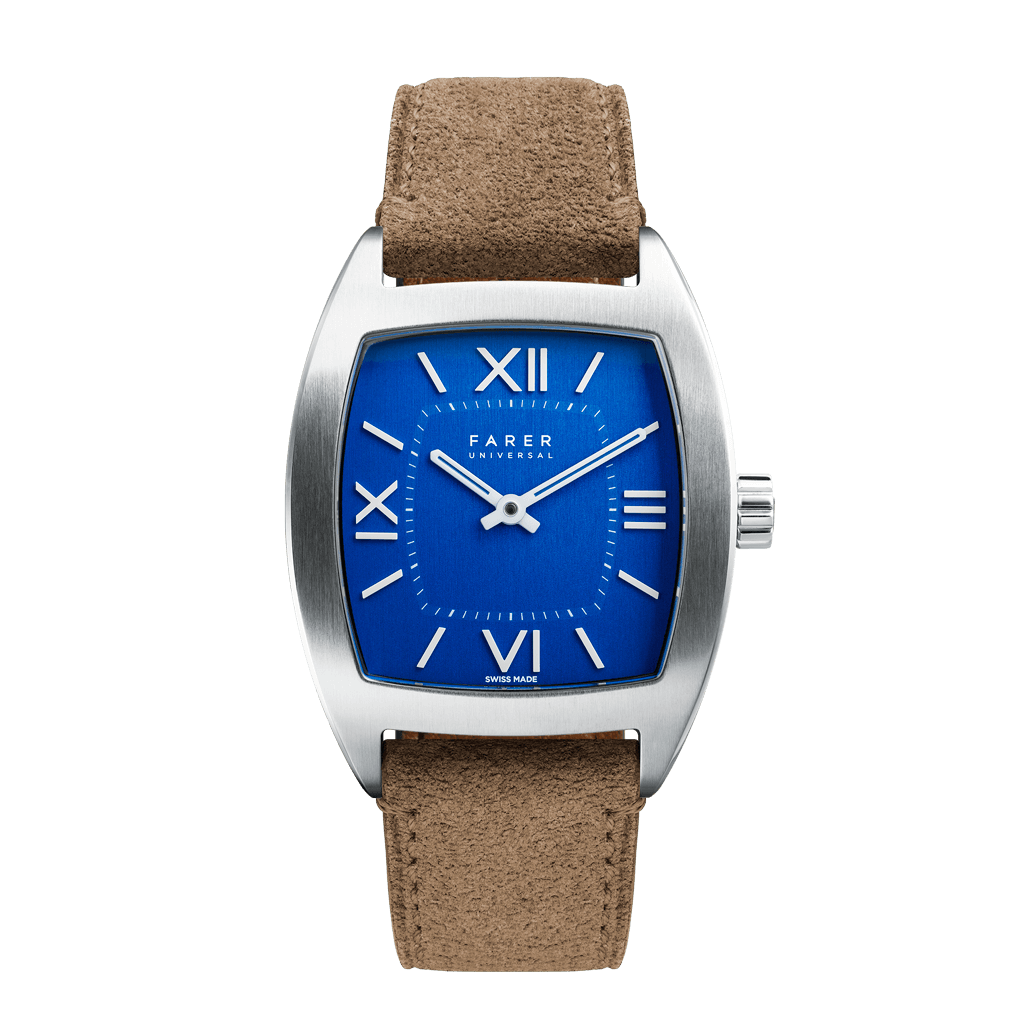 Farer USA Paris Blue Dial Swiss-Made Automatic Tonneau Watch